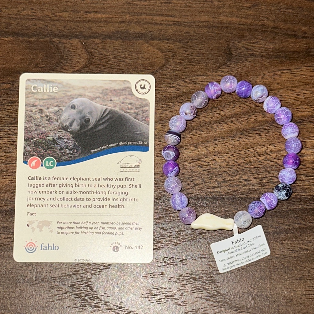 Fahlo Purple Beaded Bracelet With Seal Charm